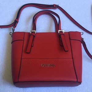 Guess handbag small Red leather